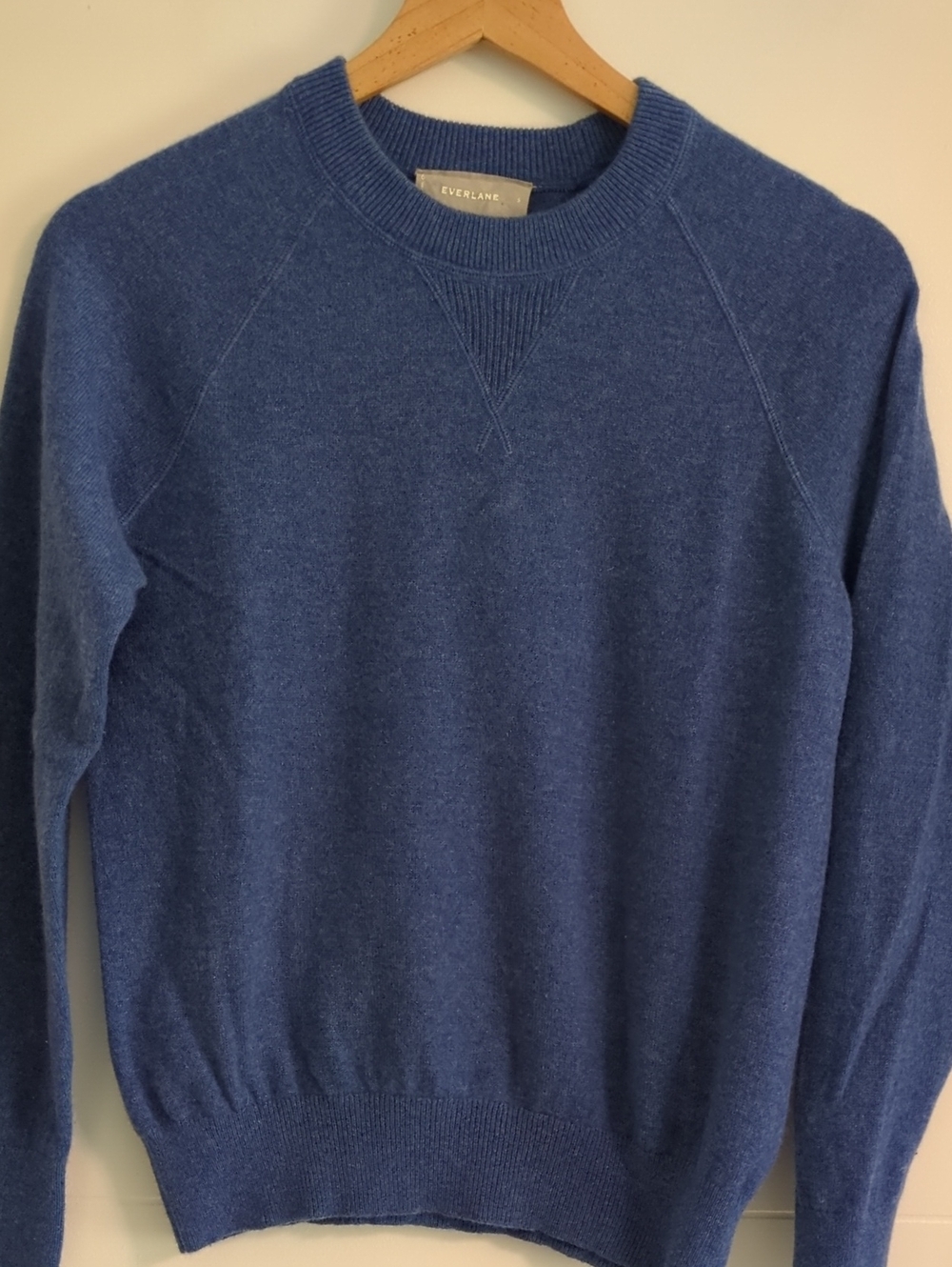 Everlane Slim Fit Classic Crewneck Cashmere Sweater Vibrant Blue Sz S